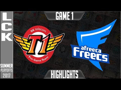 SKT vs AFS Highlights Game 1 LCK Playoffs Round 1 Summer Split 2017 SKT T1 vs Afreeca Freecs