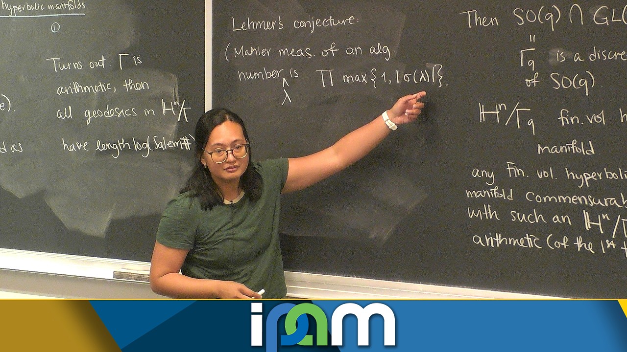 Michelle Chu - Salem numbers in arithmetic hyperbolic manifolds - IPAM at UCLA