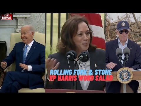 Biden gaffes, Rolling Fork & ROLLING STONE, Framed Flame Of Liberty & Fanned; VP Harris word salad