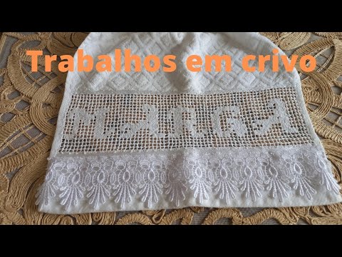 Toalha Lavabo em crivo. Parte 1