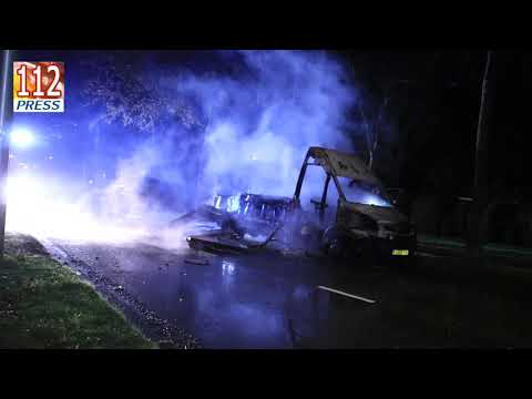 Foodtruck in vlammen aan de Voorstraat in Woudenberg