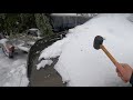 ASMR, Using a hammer to break thick ICE off my Truck