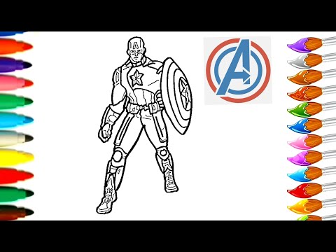 Dessin et coloriage de Captain America Avengers/ how To draw #TT88
