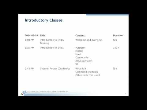 Introduction to EPICS Training - YouTube