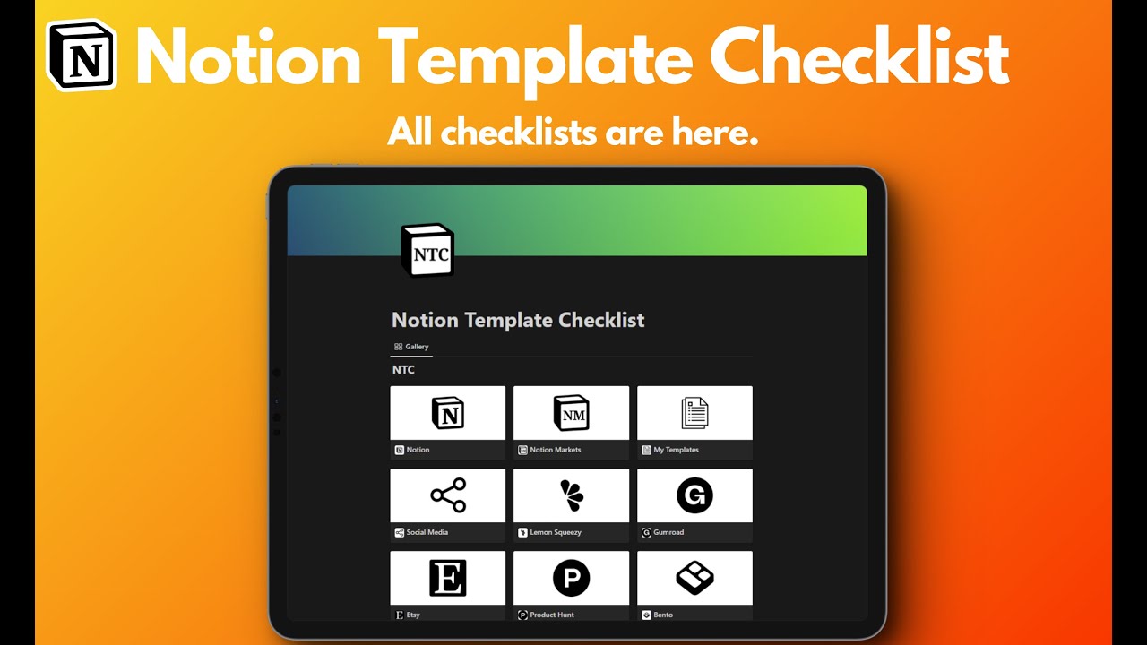Notion Template Checklist