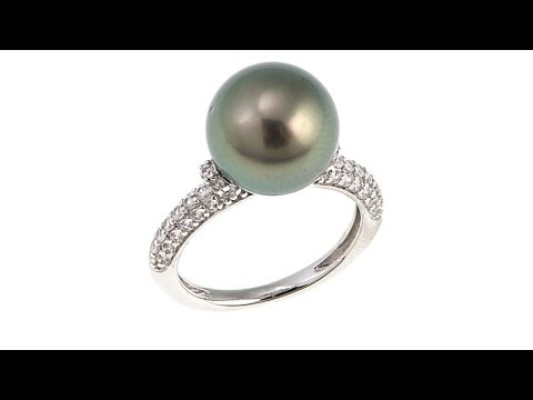 Imperial Pearls 1112mm Cultured Tahitian Pearl and Zirco...