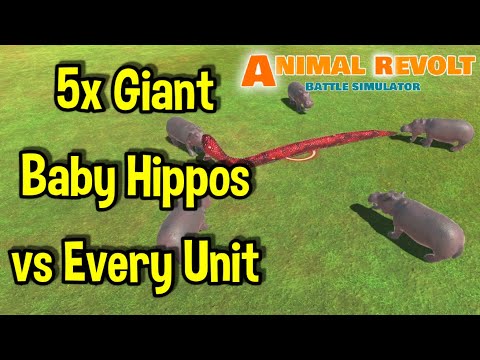 5 Giant Baby Hippos vs Every Unit | Animal Revolt Battle Simulator