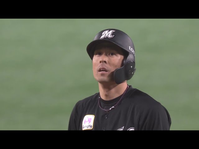 【7回表】連日の活躍!! マリーンズ・岡大海 フェンス直撃のタイムリー2ベースで同点に追いつく!! 2025年3月30日 福岡ソフトバンクホークス 対 千葉ロッテマリーンズ