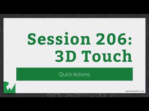 3D Touch RWDevCon Session raywenderlich com