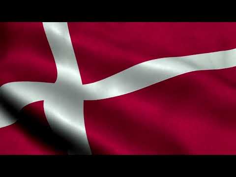 [10 Hours] Danish Flag Waving - Video & Audio - Waving Flags