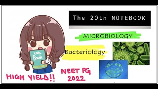 The 20th Notebook || MOST VOLATILE TOPICS || HIGH YIELD NEET PG 2022 || Part 3: Bacteriology
