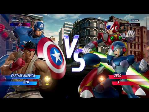ONLINE RANKED - MVC INFINITE ON PS4 -  HADOKNBOOGER & CAP'N MERIKA VS  X & ZERO LVL 3 Hyper FINISH