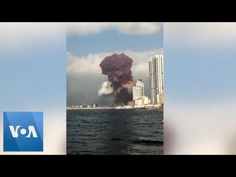 Beirut Explosion Seen From Nearby Boat