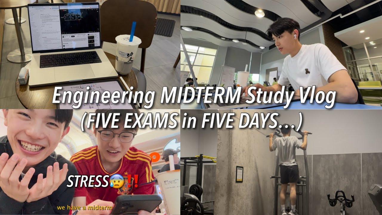 MIDTERM Study Vlog 📚✏️ | Late nights, long study sessions, fitness, and more~