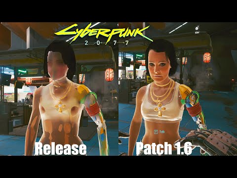 Cyberpunk 2077 1.0 Vs Patch 1.6 - Physics and Details Comparison Ultra Max Settings 4-K Resolution