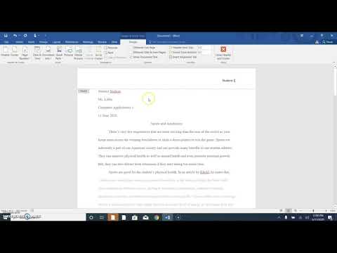 Lesson 1b MLA formatting for short essay