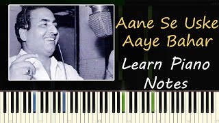 Aane Se Uske Aaye Bahar - Piano Tutorial ( Jeene Ki Raah