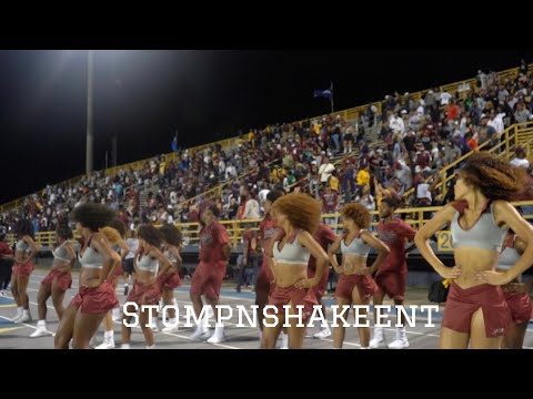 NCCU CHEERLEADERS SHOW OUT WHILE CHEERING THEIR TEAM TO VICTORY AT THE AGGIE EAGLE CLASSIC 2023