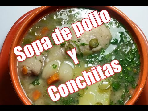 🔴SOPA de POLLO y Conchitas #1 EN SABOR🤤 #sopa #sopas #recetacasera