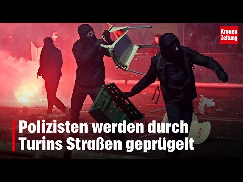 Police officers are beaten in the streets of Turin | krone.tv NEWS