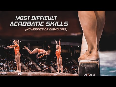 The Most Difficult Acro Skills Performed on the Balance Beam (No Mounts or Dismounts)