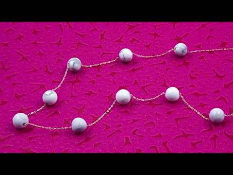 Teleios Luxe 18K Gold 6mm Howlite Beaded Necklace - TL0000256