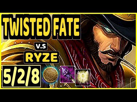 DOPA (APDO) (TWISTED FATE) vs RYZE - 5/2/8 KDA MID CHALLENGER GAMEPLAY - KR