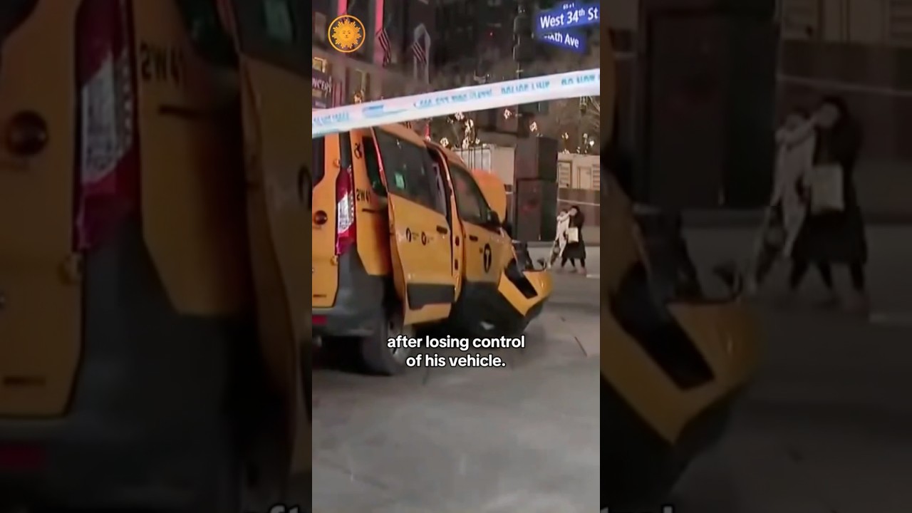 Taxi hits pedestrians in New York City #shorts