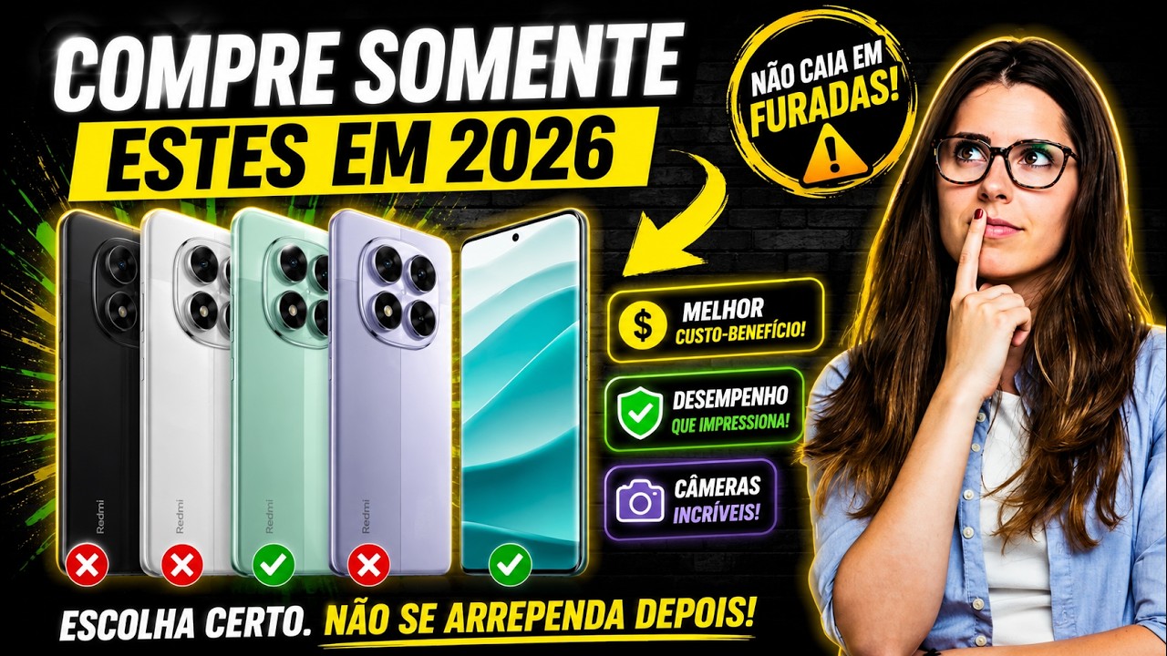 TOP 3 MELHORES CELULARES CHINESES DE 2026: Xiaomi, Huawei ou OPPO? 📱 Qual comprar hoje?