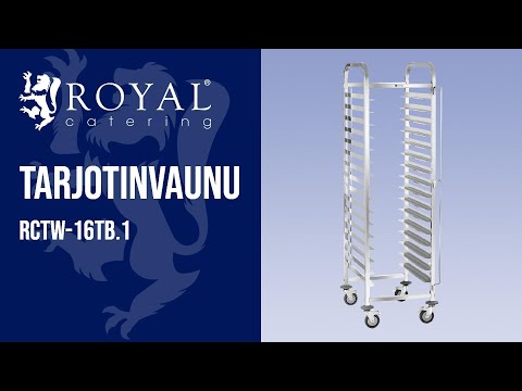 video - Kakkoslaatu Tarjotinvaunu - ruostumatonta terästä - 16 tasoa - tasot: 40 x 60 cm - 160 kg - 2 turvakiskoa - Royal Catering