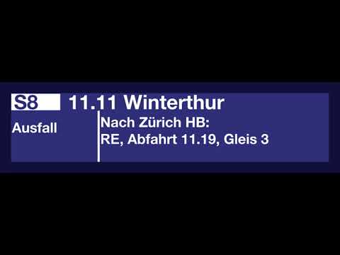 SBB Ansage - Ausfall S8 nach Winterthur in Pfäffikon SZ