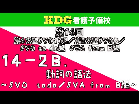 看護学科 【英語長文】14-2B 動詞の語法～SVO todo/SVA from B編～