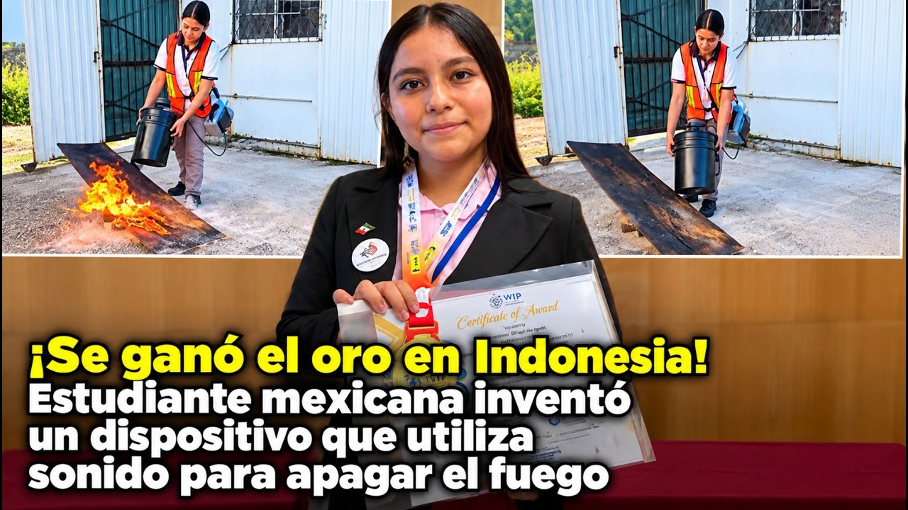 ORGULLO MEXICANO! MEXICANA GANA ORO en INDONESIA con UN EXTINTOR que UTILIZA SONIDO para APAGAR....