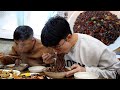 아버지와 함께 추억의 짜장면 먹방 (짜장면4개, 볶음짬뽕2개, 탕수육大)