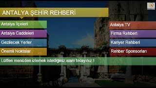 Antalya Şehir Rehberi Başlangıç Menüsü