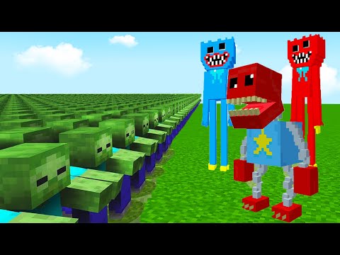 Insane Zombie Horde vs Poppy Playtime in Minecraft!