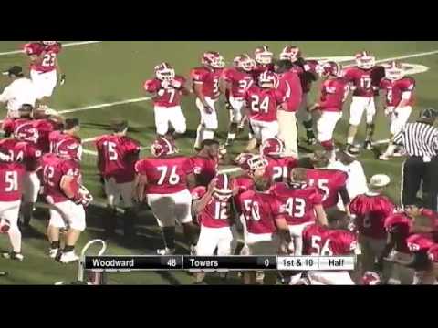 #5 Terry Googer of Woodward finds #20 Isaiah Matthews for TD pass