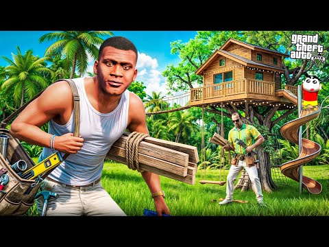 Franklin & Shinchan Build the BIGGEST Tree House Ever 🌳🏡 | GTA 5 Malayalam