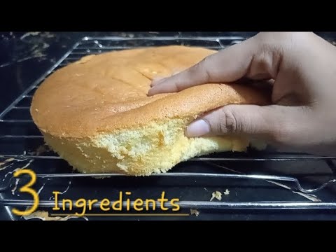 Easy Vanilla Sponge Cake [ Only 3 Ingredients] Simple Sponge Cake Recipe 