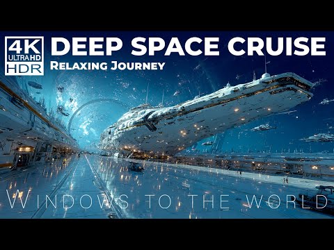 Deep Space Cruise – 4K HDR Relaxing Ambient Journey | White Noise & Melodic Space Soundscape