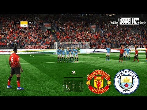 PES 2019 | Manchester United vs Manchester City | Pogba Free Kick Goal | Gameplay PC