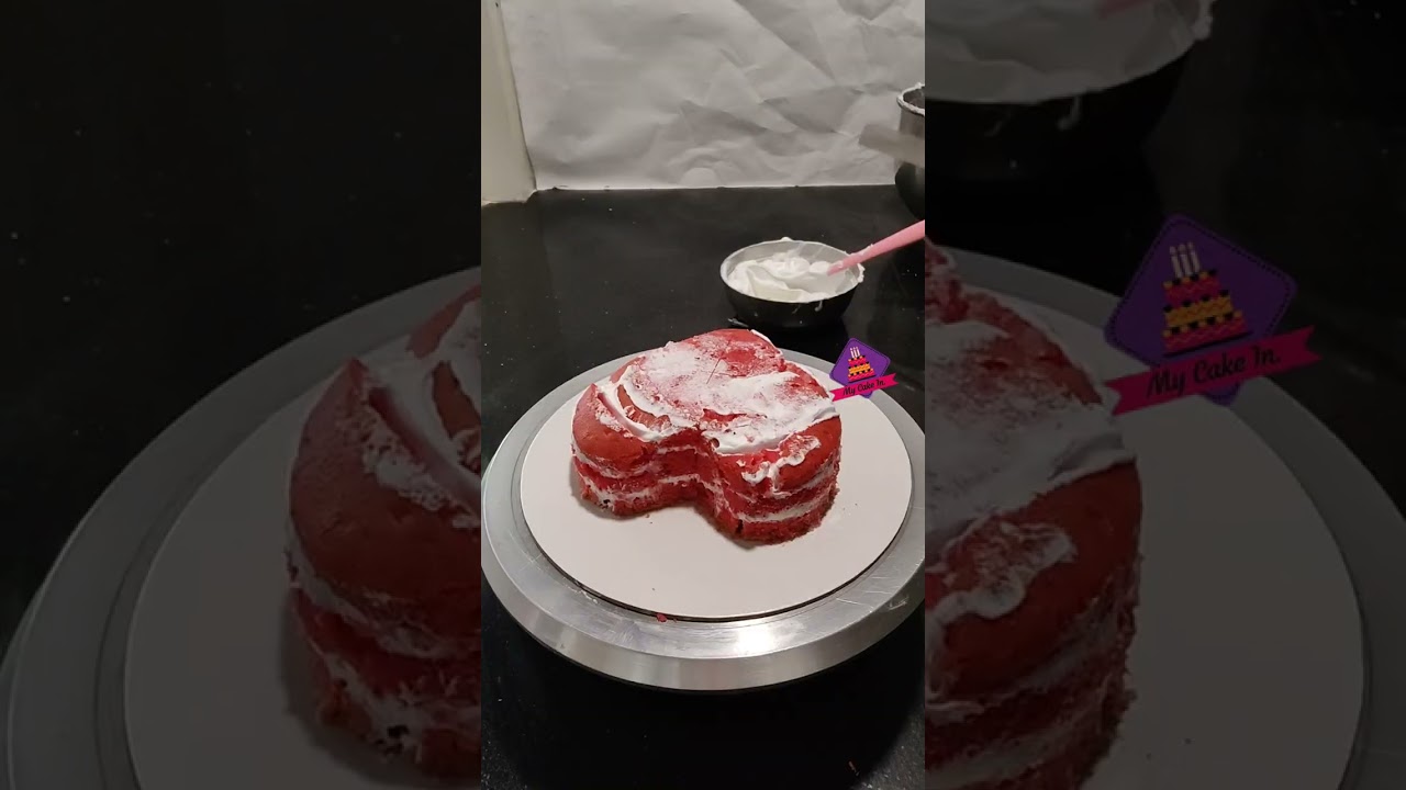 redvelvet heart shape small cake/eggless redvelvet cake heart shape #shorts #short