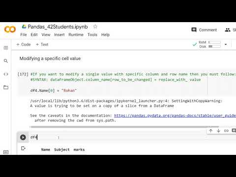 Pandas Data Frame:  Attributes and Add/Delete/update Rows/Columns