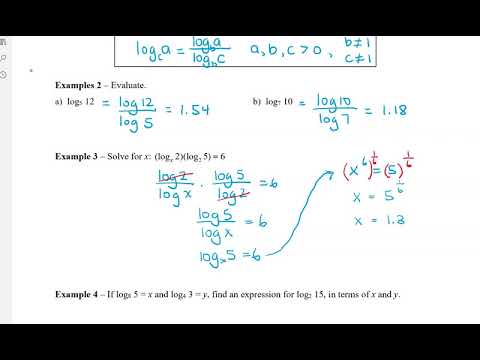 Math 12 - Sec 8.4 Change of Base Property