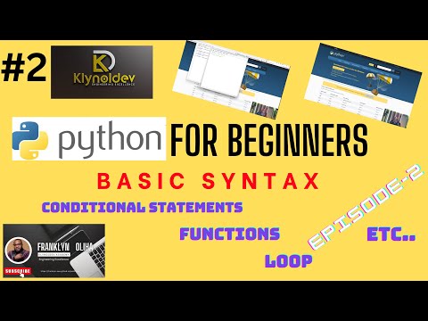 Basic Python Syntax For Beginners Episode 2
