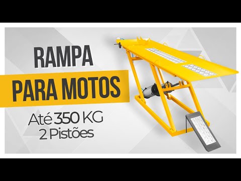 Rampa para Motos Pneumática 350Kg 2 Pistões Vermelho JM MAQUINAS-6415 - Video