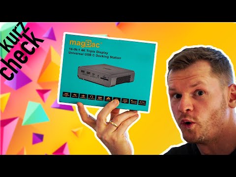 KURZ ABGECHECKT i-magBac USB C Docking Station, 16 IN 1 Laptop Dock, Triple Display mit 4K@60Hz HDMI