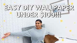 EASY WALLPAPER INSTALLATION l (Room Makeover Part 2) l DIY By Niky Foster