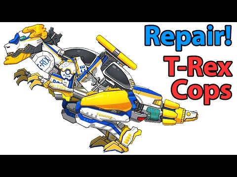 Repair! Dino Robot #3: T-Rex Cops (4 Color Modes) | Eftsei Gaming