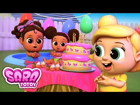 Capa de Desenho Educativo Infantil -  Historinha do Aniversário da Sara!! Em português